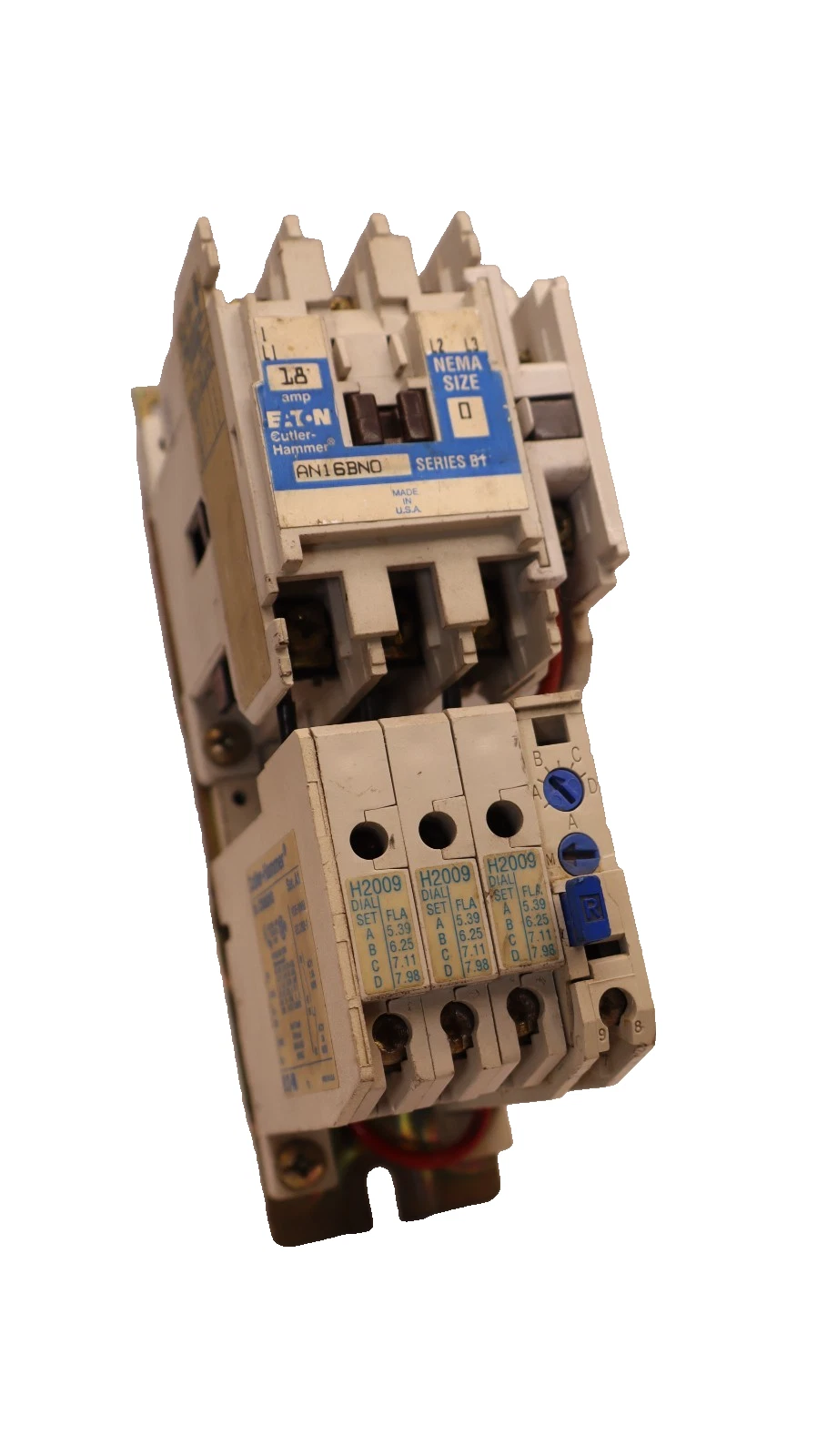 Used Cutler-Hammer Eaton Starter AN16BN0 Size Sz 0 600V 18A 18 Amp 120v coil AN16BNO