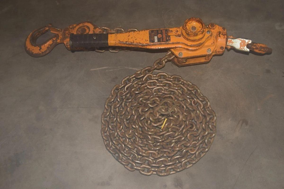Used Harrington 6 Ton Lever Chain Hoist Come Along LB060 w/ 20ft chain 6Ton 12,000lb