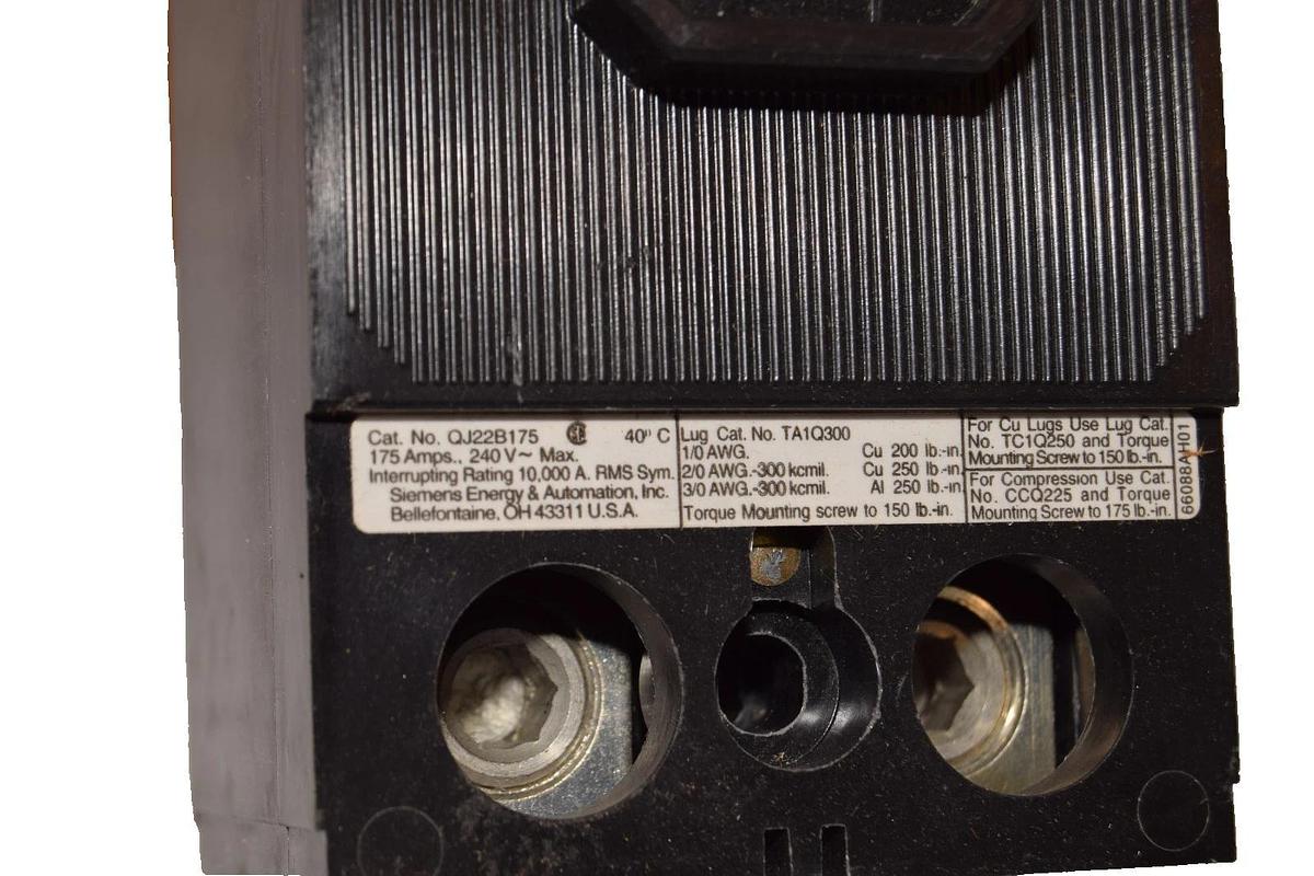 Siemens 175a Circuit Breaker 175 Amp QJ22B175 2P 240V (NEW)