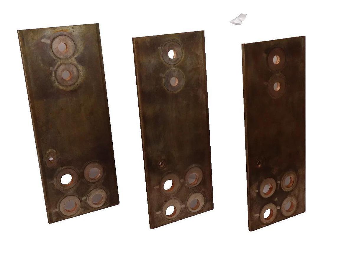 Used (Lot of 3) Copper Bus Bar 10" x 4" x 1/4" .25" thick  10x4x1/4 approx 9lb
