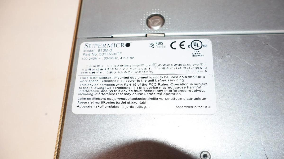 Used SuperMicro Server Chassis 813M-3 CSE-813M USA *NO HDD*
