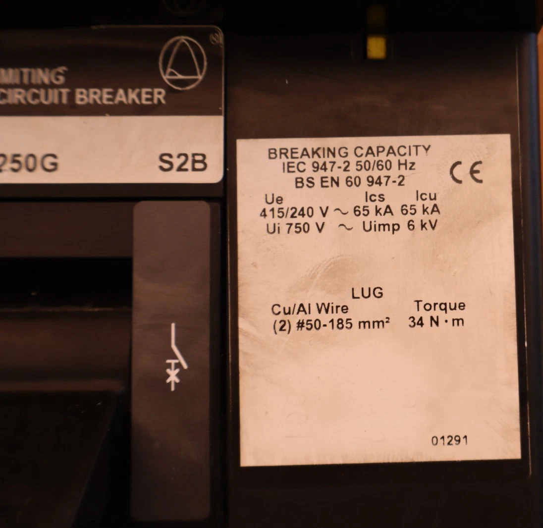 Used Square D Breaker 250A 250 Amp LXI36250G ARP040 Micrologic SerB Ground Fault