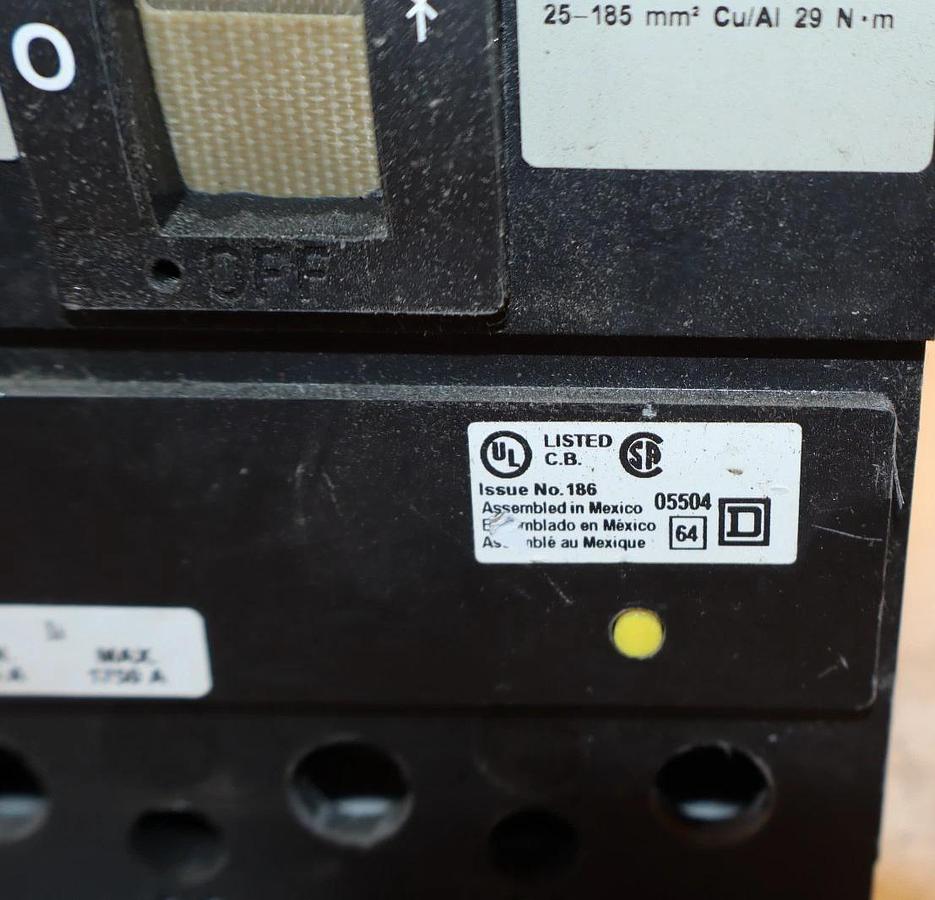 Used Square D 175A 175 Amp Circuit Breaker KCP24175MT 480V