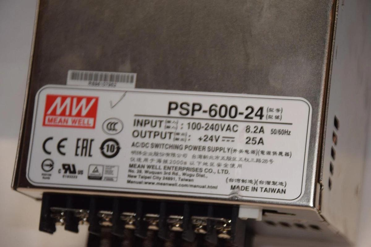 Used MEAN WELL PSP-600-24 , PSP60024 100-240Vac Power Supply