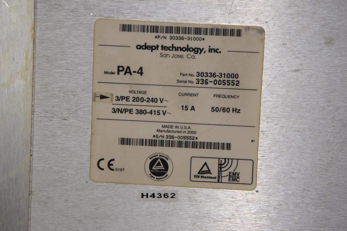 Used ADEPT TECHNOLOGY 30336-31000 PA-4 4-Slot Power Chassis Power Supply Module