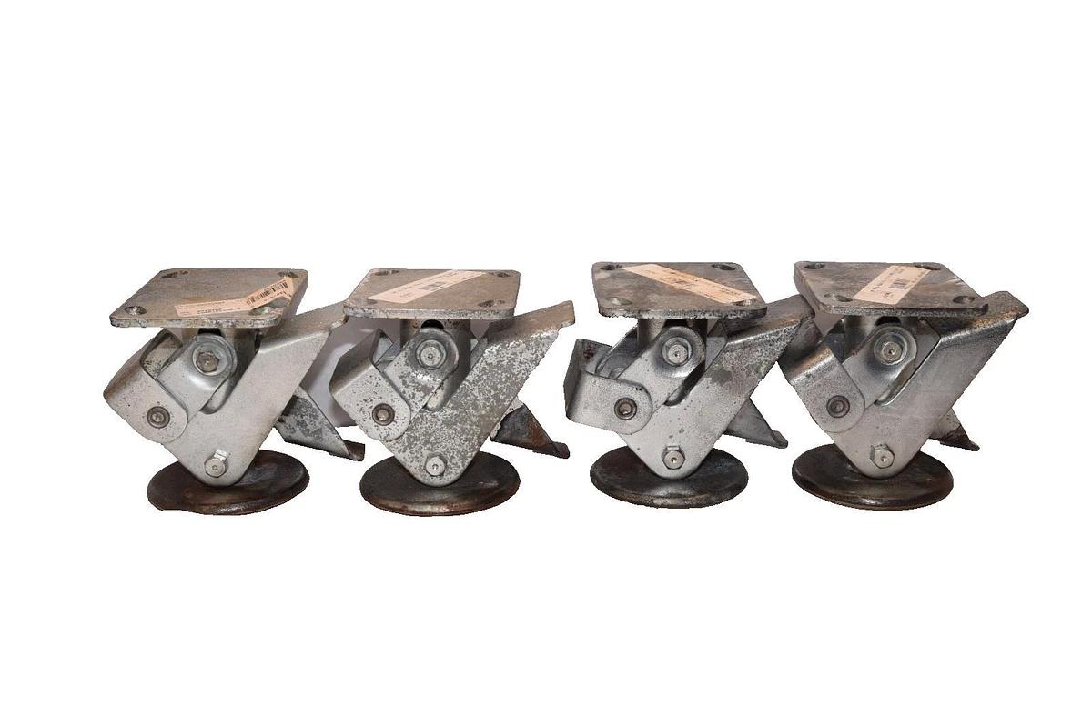 Used 2478T65  SB10988 5-3/8" - 5-5/8"  25/64" Floor Lock caster Kickbar  (Lot of 4)