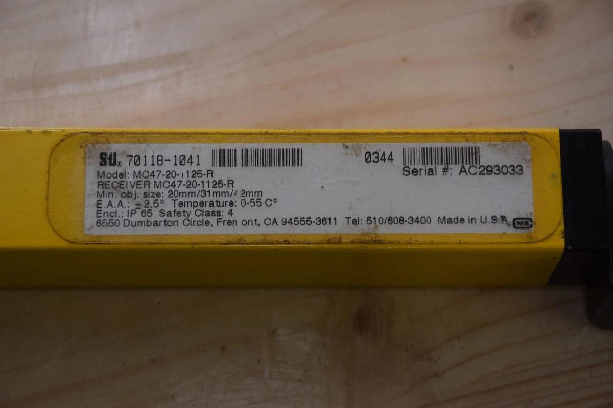 Used STI MICRO 70118-1041 MC47-20-1125-R, MC4700 RECEIVER SAFETY LIGHT CURTAIN