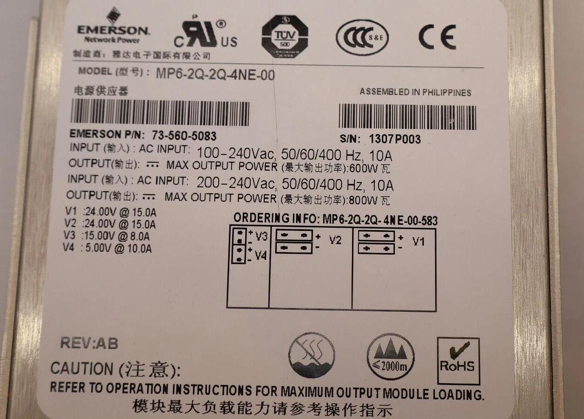 EMERSON ASTEC Power Supply MP6-2Q-2Q-4NE-00-583 MP6-2Q-2Q-4NE-00 600w 800w NEW