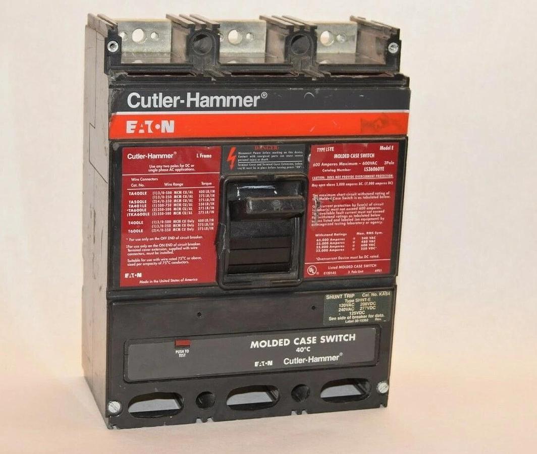 Used CUTLER HAMMER LS36060YE 600A 600 Amp Model F 3P Molded Case Switch Breaker