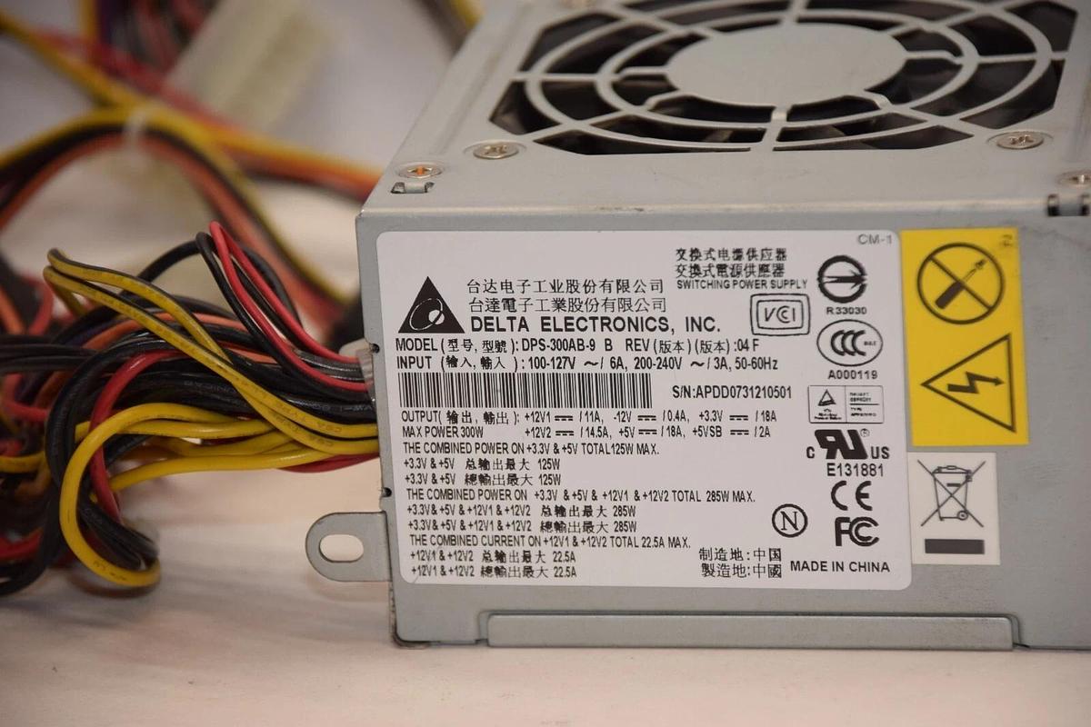 Used DELTA ELECTRONICS INC. DPS-300AB-9 B  Rev 04F 100-127V Power Supply