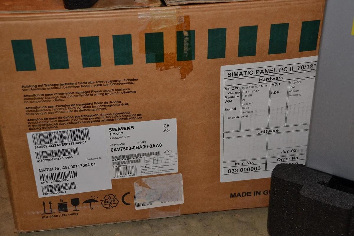 NEW Siemens Simatic Touch Panel PC IL 70  6AV7500-0BA00-0AA0  6AV7500