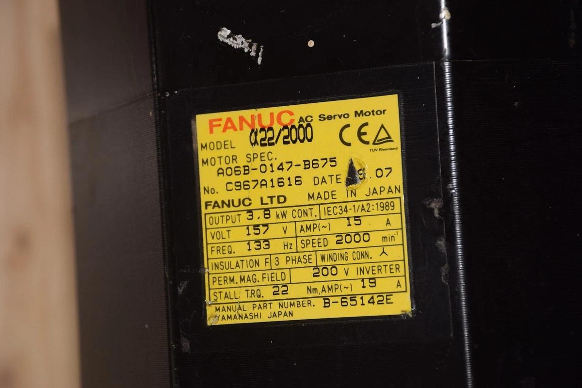 Used FANUC A06B-0147-B675  WITH PULSECODER A860-0360-T201 SERVO MOTOR