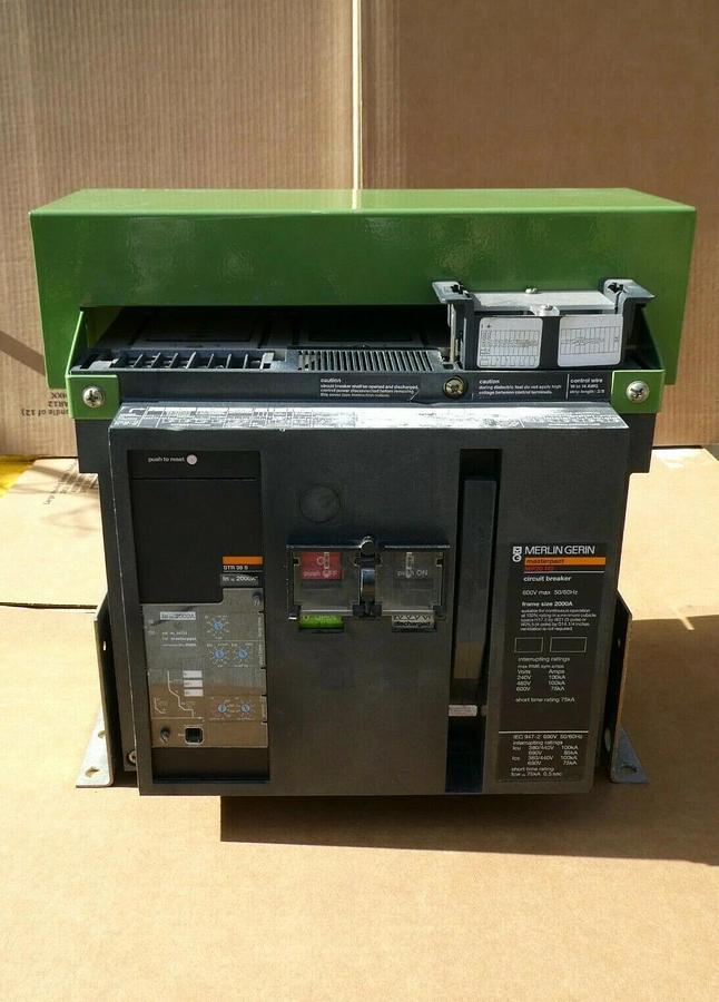 Used Merlin Gerin MP20H2 2000A  Masterpact Circuit Breaker 2000 Amp w/ Shunt MP20 H2