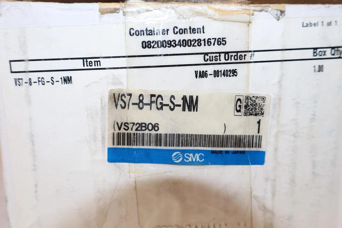 (NEW) SMC VS7-8-FG-S-1NM Solenoid Valve