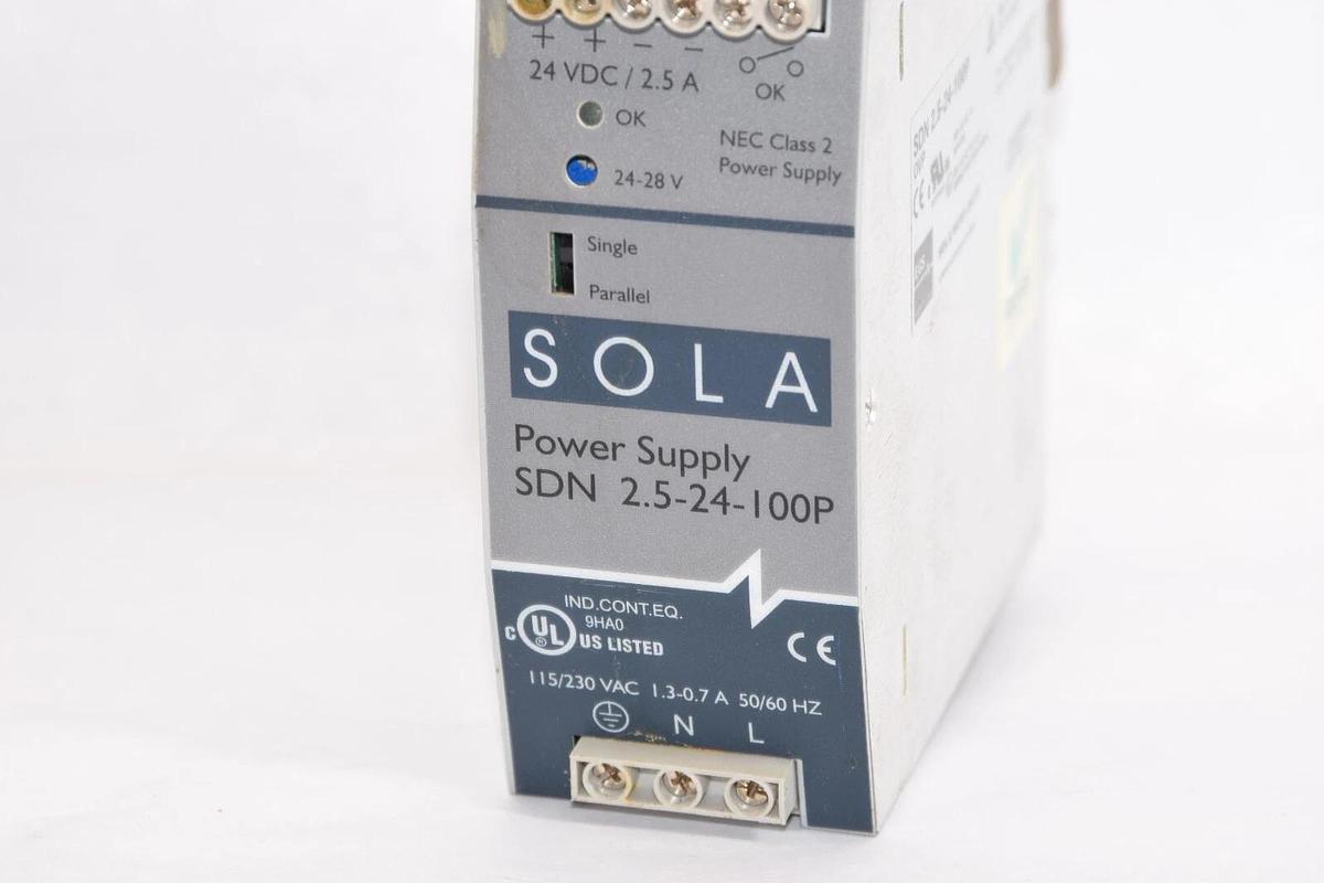 Used SOLA Power Supply SDN 2.5-24-100P 115/230Vac 1.3-0.7A 50/60Hz SDN2.524100P