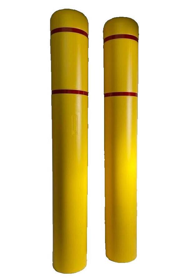 (Set of 2) BollardGard Reflective Bollard Cover Post Sleeve Yellow 7" x 52" NEW