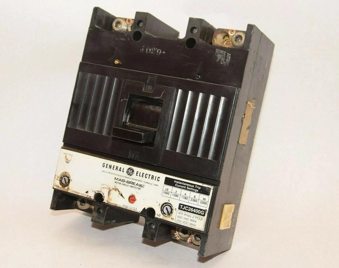 Used GENERAL ELECTRIC TJC26400G 400A 400 Amp 2P 600Vac Circuit Breaker