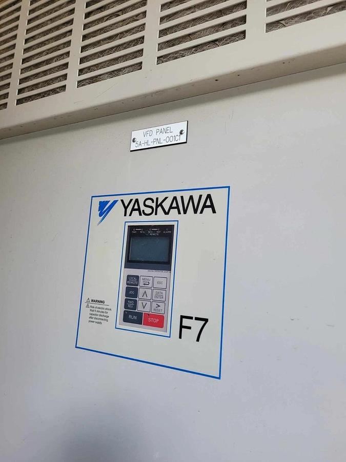 Used Yaskawa Drive F7CBB240PCTV VFD Typ 1 Enclosure Panel CIMR-F7U4132 480v 260a 3ph