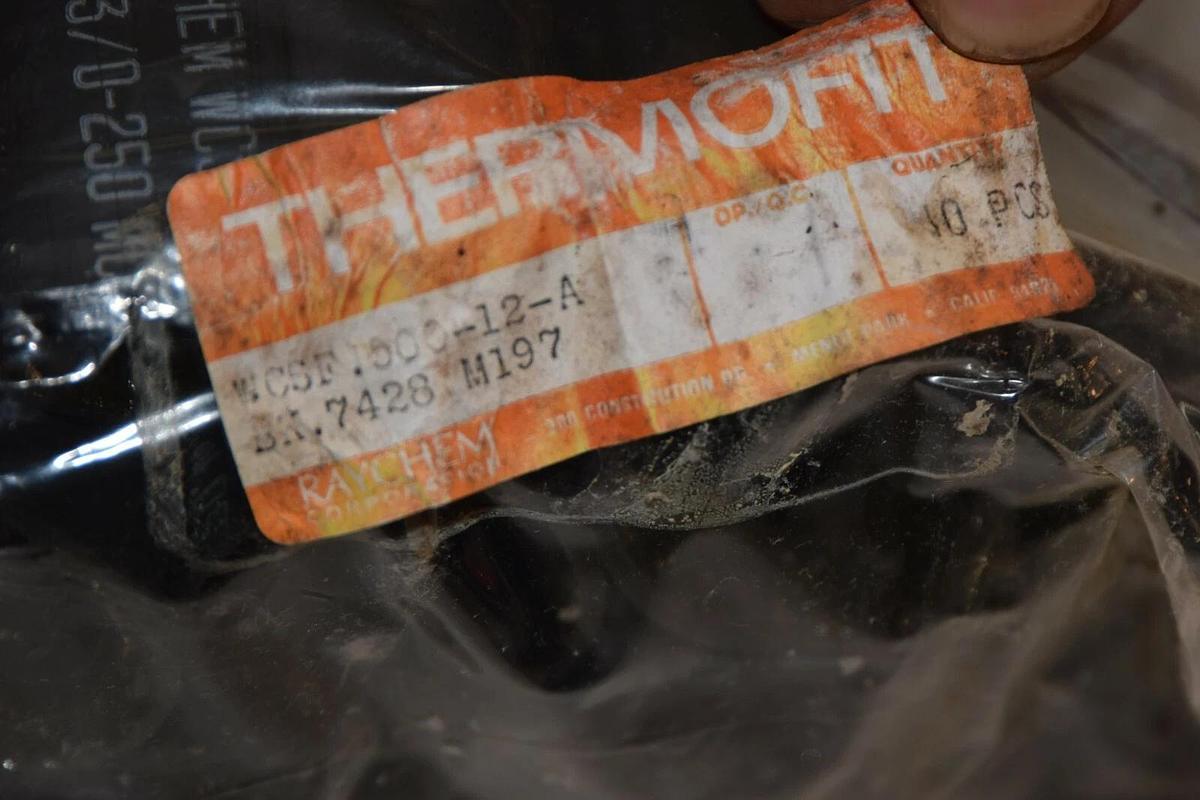 (NEW - Pack 10) RAYCHEM / THERMOFIT WCSF1500-12-A 12" Black Heat Shrink Tubing