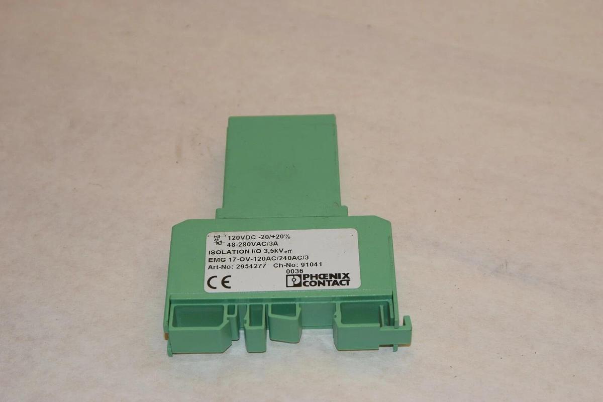 Used PHOENIX CONTACT EMG 17-OV-120AC/240AC/3 120VDC 48-280VAC ISOLATION I/O