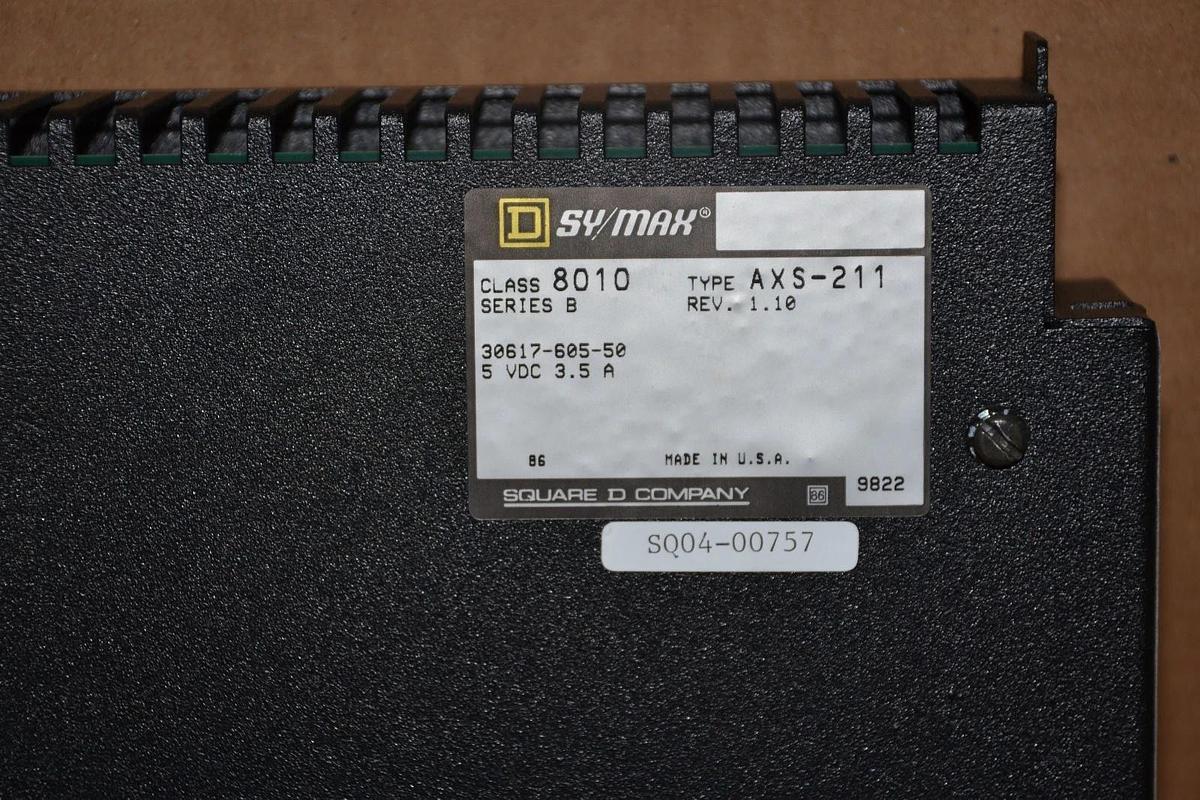 SQUARE D SYMAX AXS-211 AXS 211 CLASS 8010 SERIES B 5 VDC 3.5 MODULE NEW