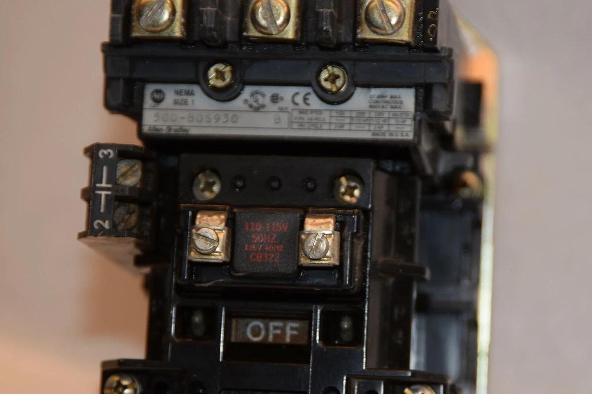 Used ALLEN BRADLEY 500-B0S930 Series B Size 1 3-5P 1PH 110-115V 50Hz Coil Contactor
