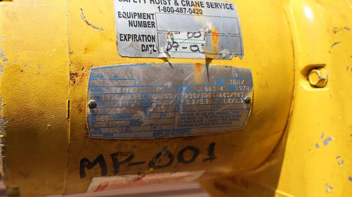 Used Yale 2 Ton Chain Hoist 4000lb 2010H083 C6T17NZ3D 460/380v 3ph 24" Chain