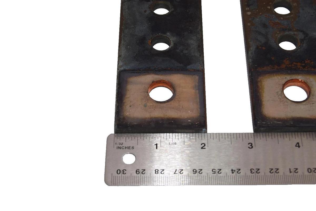 Used Buss Bar 5-1/2" x 2" x 1/4" 90° Degree L-Shaped Copper (Lot of 3)