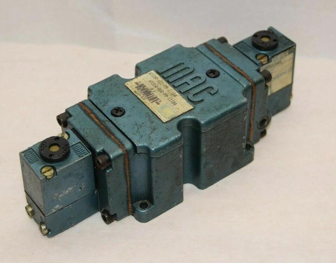 Used MAC VALVES 6531A-000-PM-111DA 24Vdc 2.5W 150psi (2)Coil Solenoid Valve