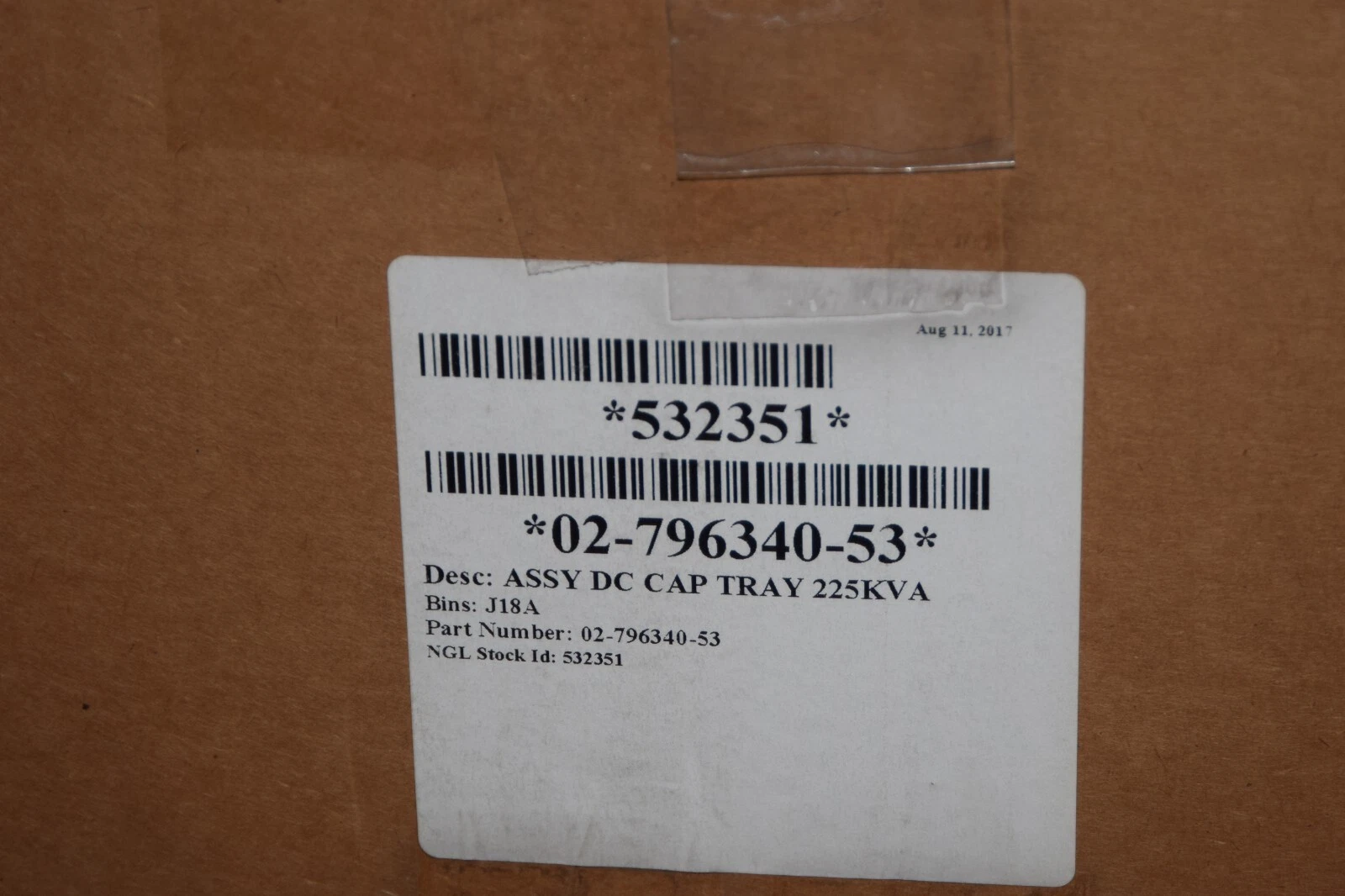 (NEW) EMERSON / LIEBERT 02-796340-53 225kva F101-F102 125A Capacitor Tray