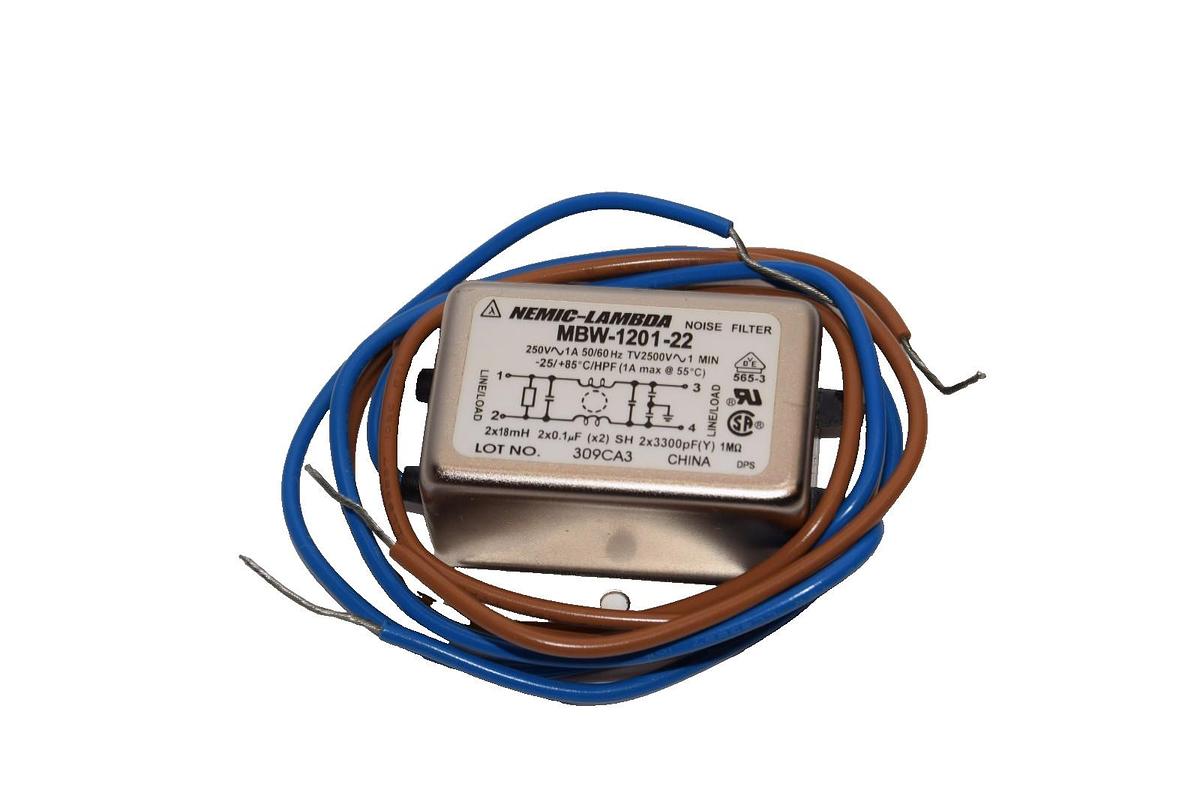 Used Nemic-Lambda MBW-1201-22 250V 50/60Hz Noise Filter (New)