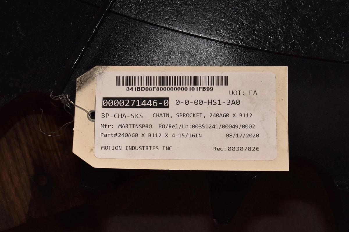 MARTIN 240A60 x B112 X 4-15/16"  240A60xB112 Roller Chain Sprocket (NEW)