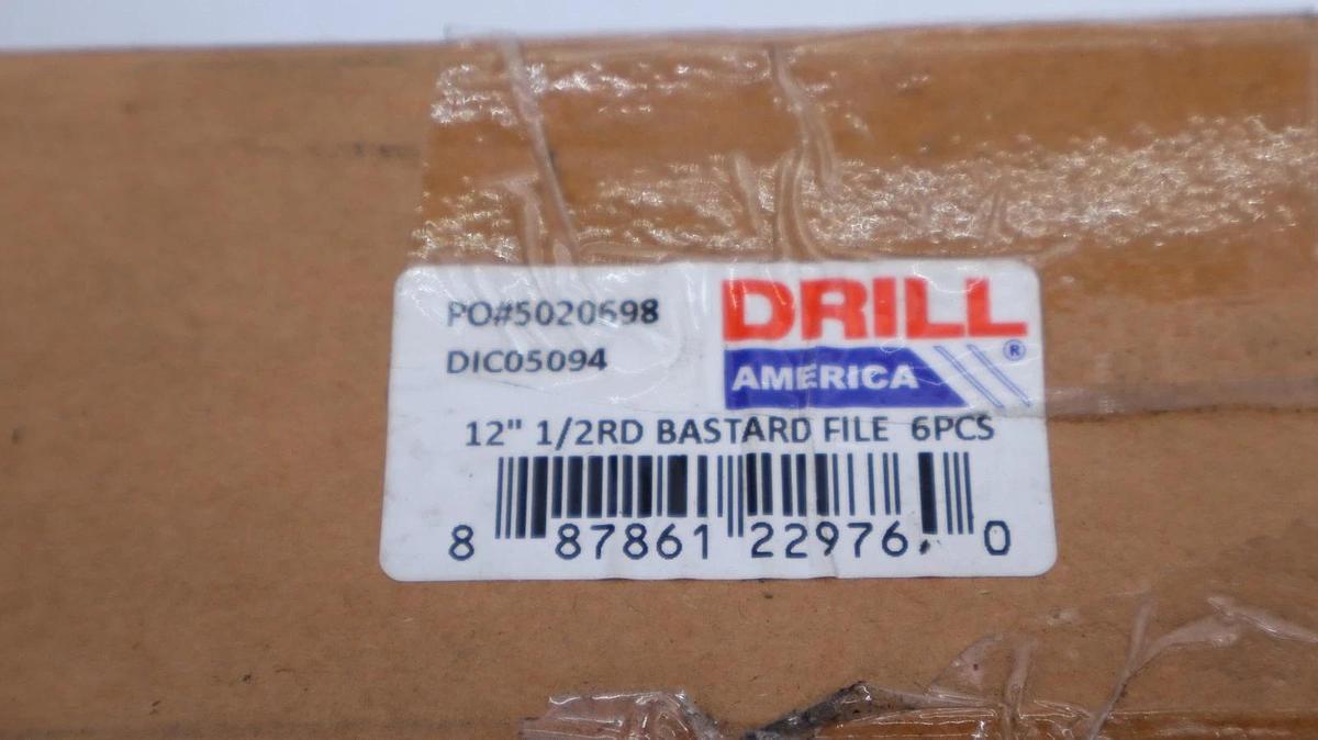 Drill America 12" Half Round Bastard File DIC05094 (New - Box of 6)
