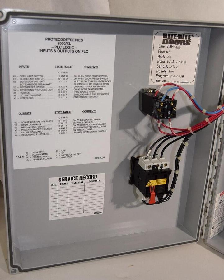Used Rite-Hite Doors Protecdor Door Controller Model 8000/XL 8000 460v 3ph