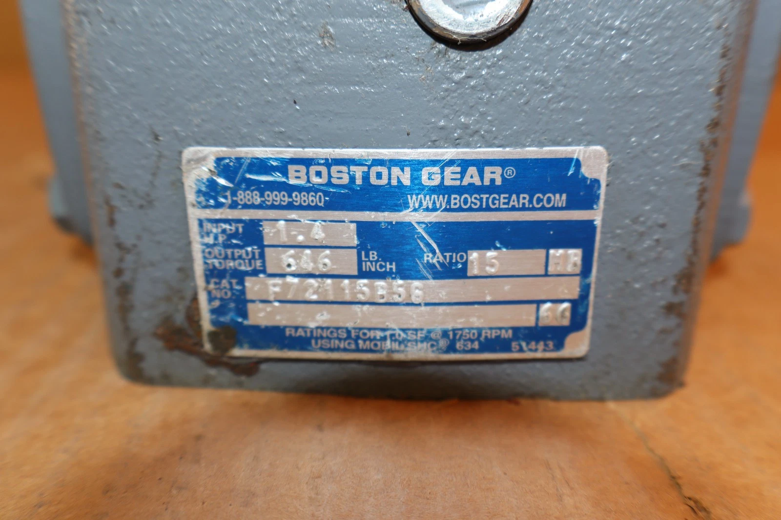 Boston Gear Box Speed Reducer F721-15-B5-G F72115B5G Ratio 15 1.4hp R *Reburb*