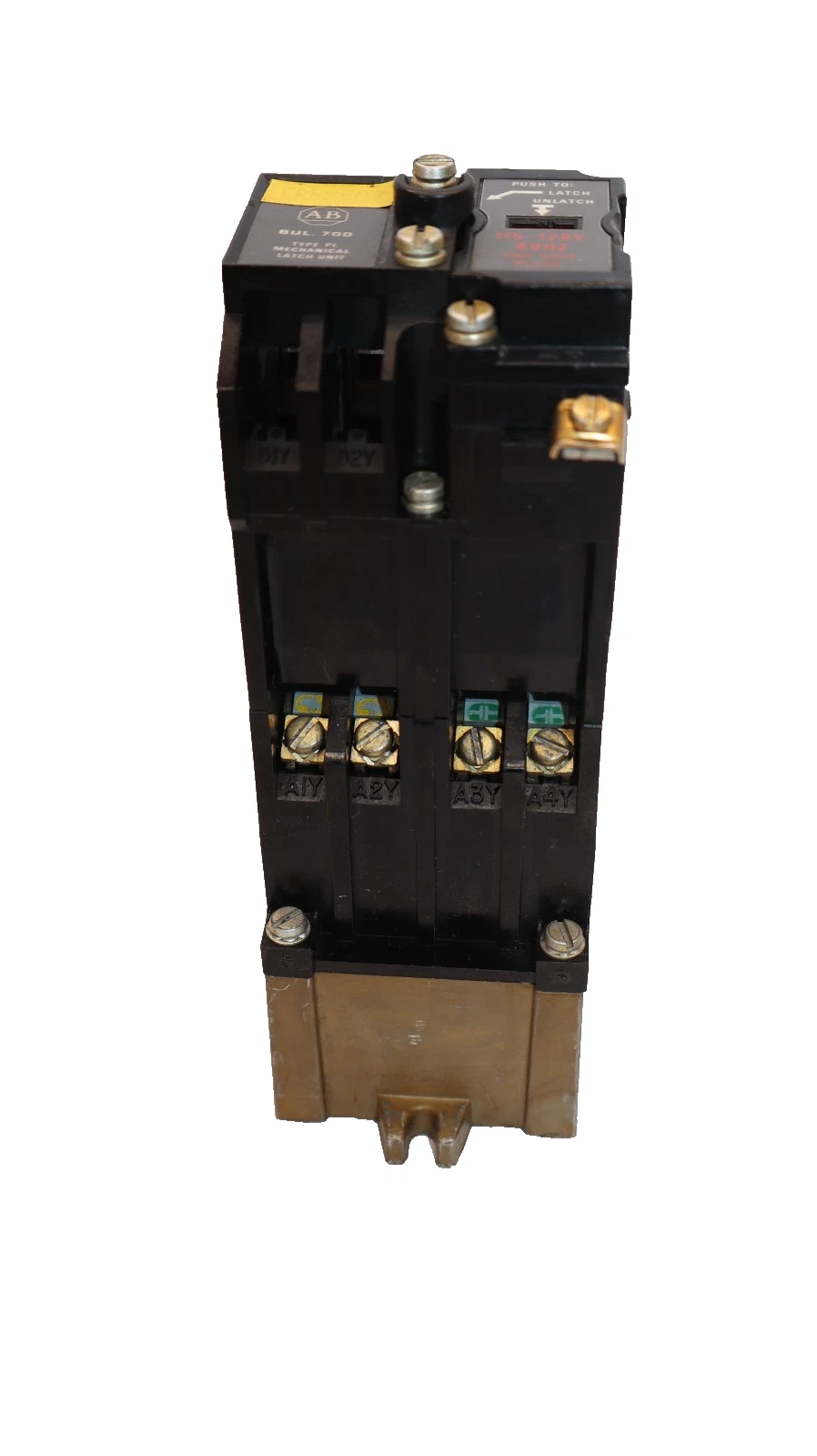 Used Allen Bradley Relay 700-PLLA1 Mechanical Latch Unit 700-P400A1 60A Coil: 120V