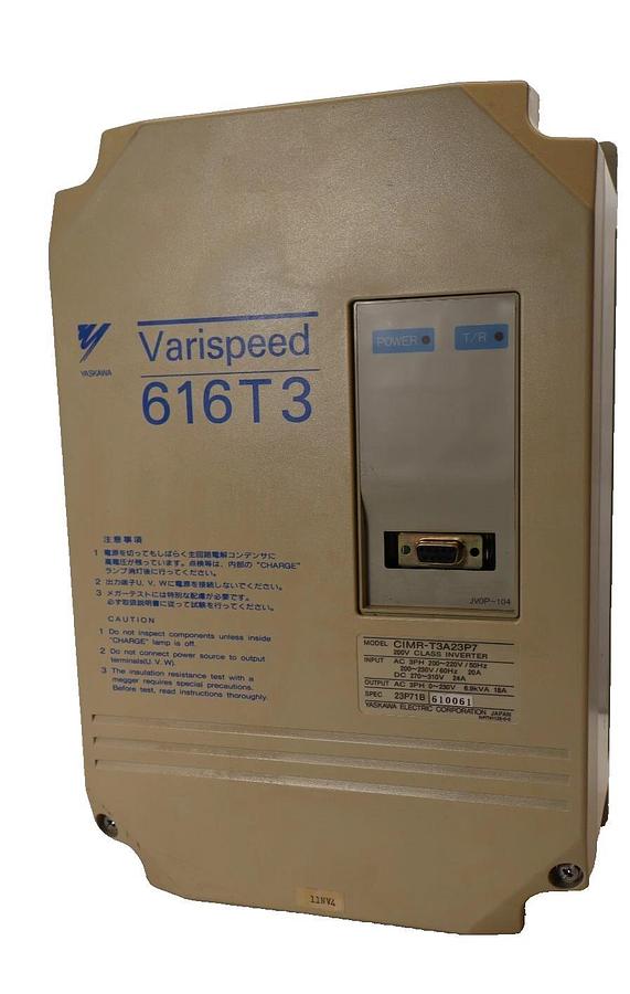 Used Yaskawa Varispeed 616T3 AC Drive 200v Class Inverter CIMR-T3A23P7 6.9kVA 3ph