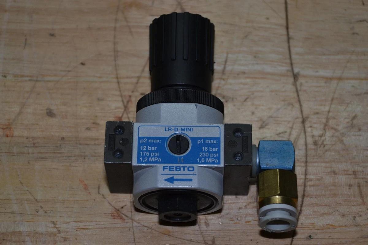 Used FESTO 159624 LR-D-MINI 12 BAR 175psi PRESSURE REGULATOR