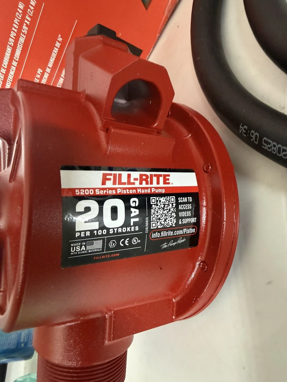 Fill-Rite FillRite 5200 Series Piston Hand Pump Hose & Nozzle FR152 20Gal (NEW)