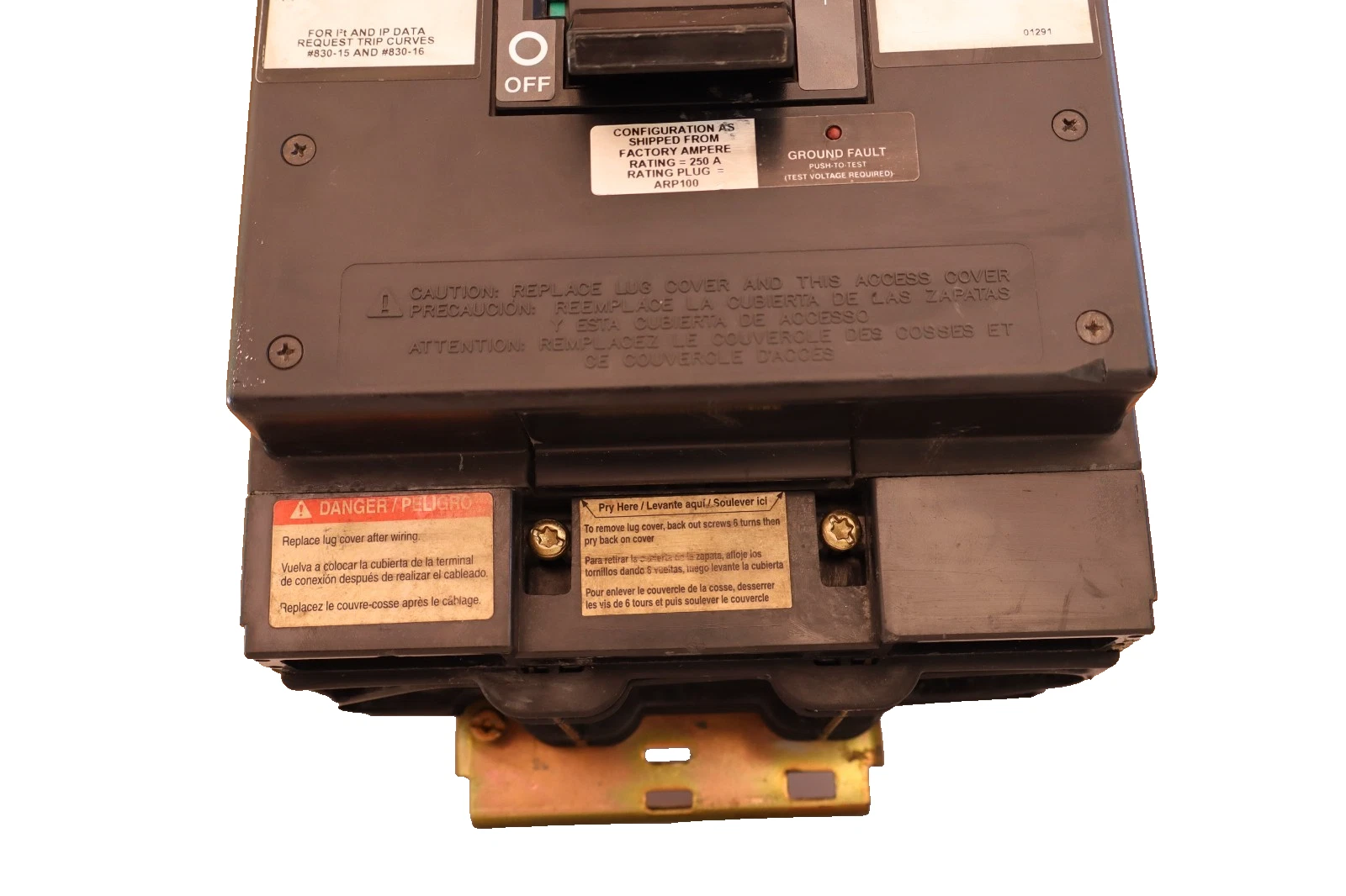 Used Square D Breaker 250A 250 Amp LXI36250G ARP040 Micrologic SerB Ground Fault