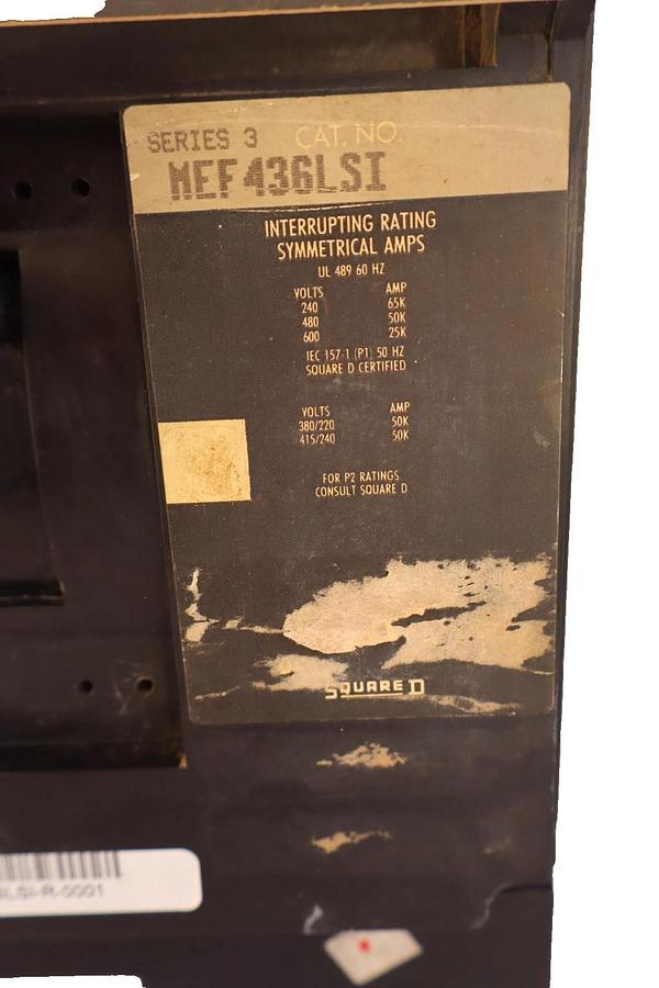Used Square D 400 Amp MEF436LSI 600V Circuit Breaker 3 Pole 400A