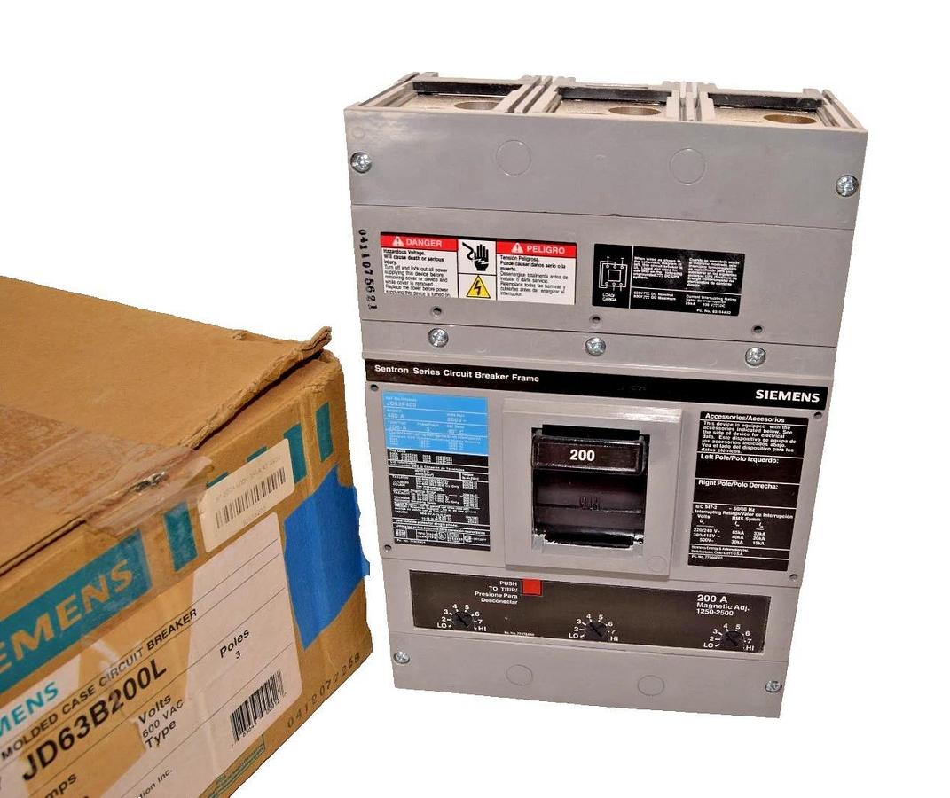 Siemens Sentron ITE Breaker 200a JD63B200L 200 Amp JD63F400 JD6-A 3p NEW