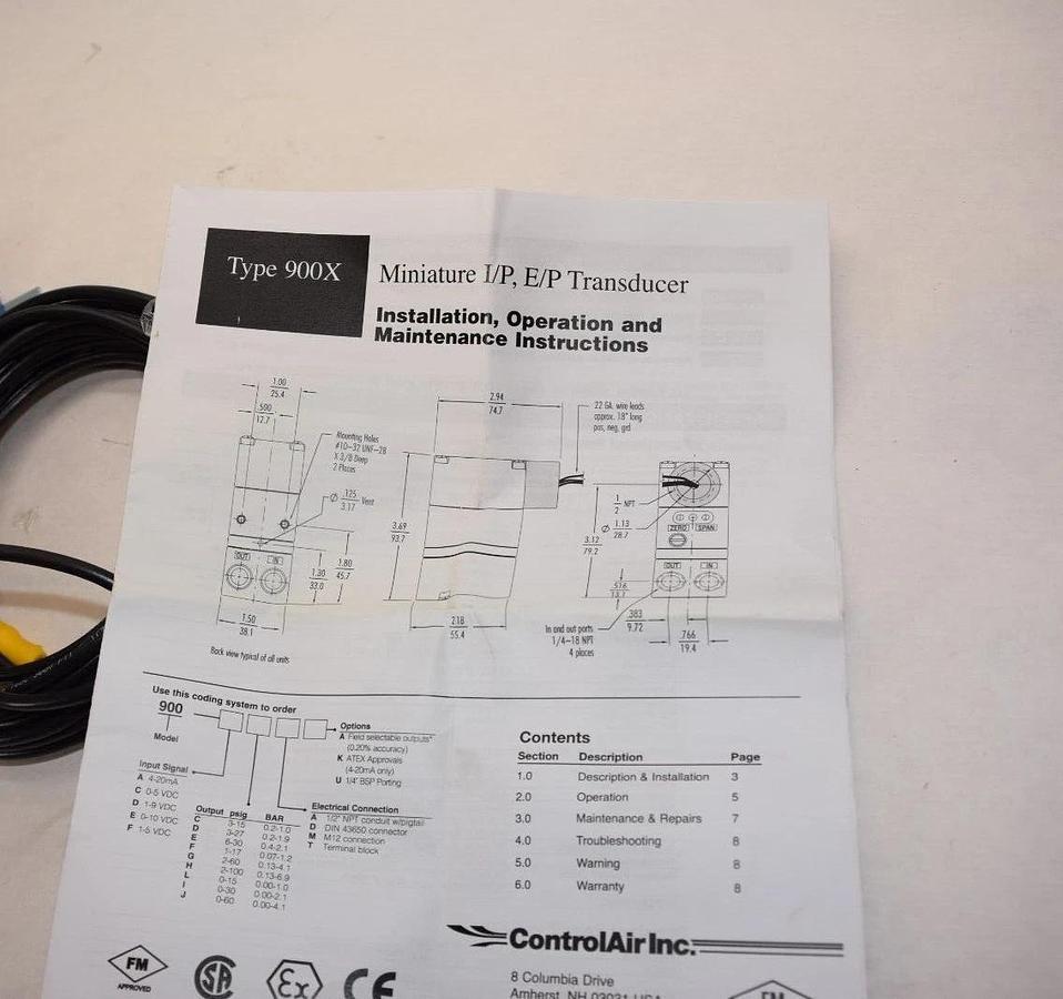 (NEW)  GRACO 24V001 Type 900X I/P, E/P Transducer