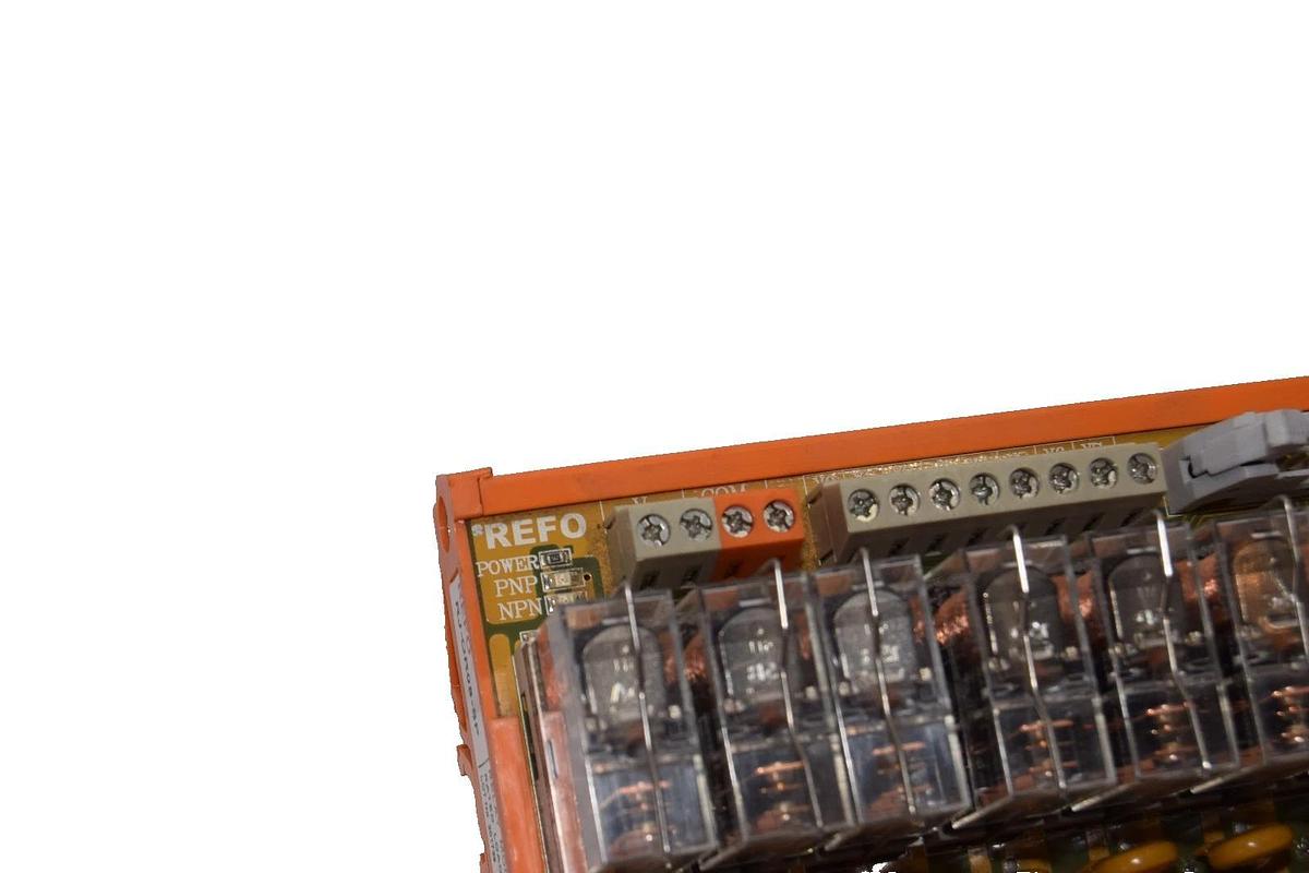 Used REFO RJ-OR08-SP , RJOR08SP 24Vdc 16A 8-Channel Relay Module