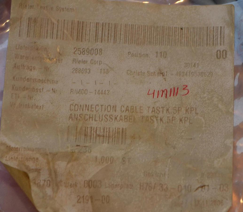 HARTING CONNECTION CABLE 6104 201 0148 61042010148 2589008 14443 2191-00 NEW