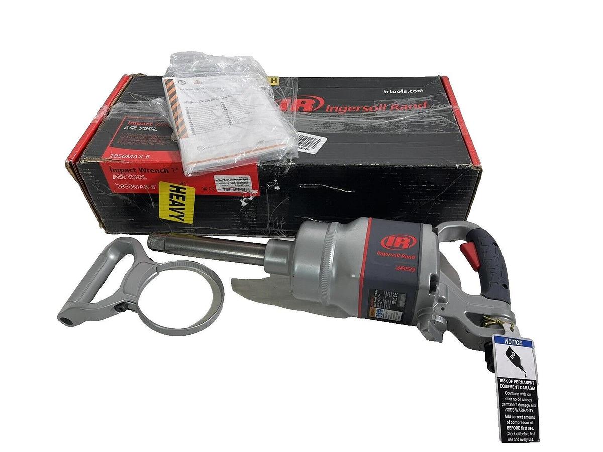 Used INGERSOLL RAND 2850MAX-6  1in Drive D-Handle Air Impact 2100 Ft./Lbs. Torque 6" 663023139647