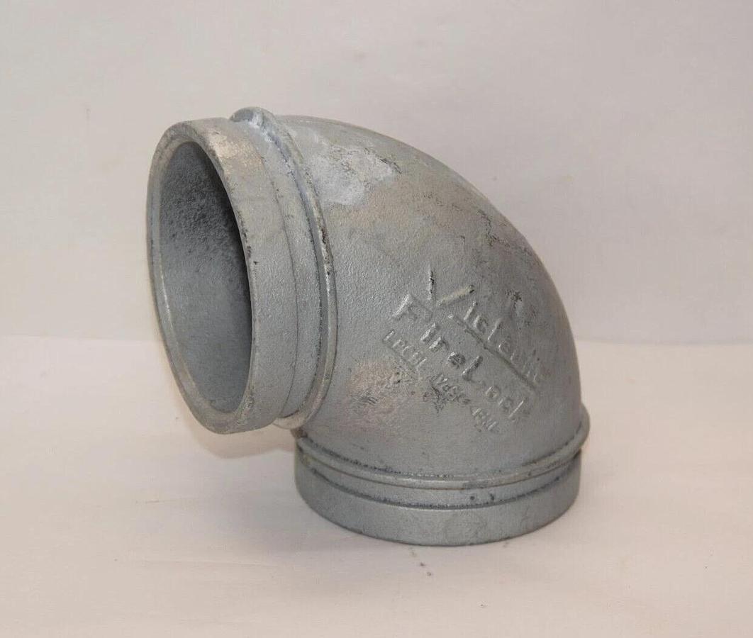 VICTAULIC 4" 4/114.3 001 Firelock Grooved Galvanized 90° 90 Degree Elbow (NEW)