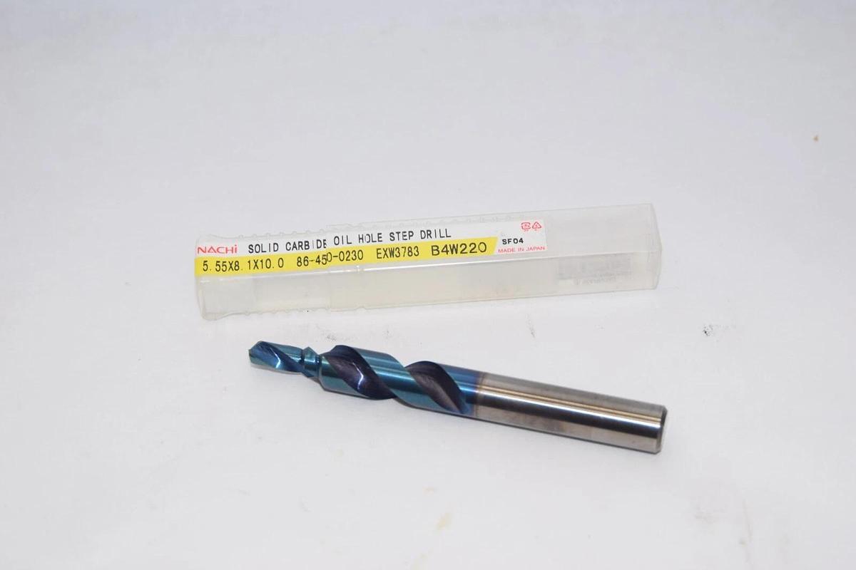 (NEW) NACHI 5.55x8.1x10.0 86-450-0230 EXW3783 Solid Carbide Drill Bit