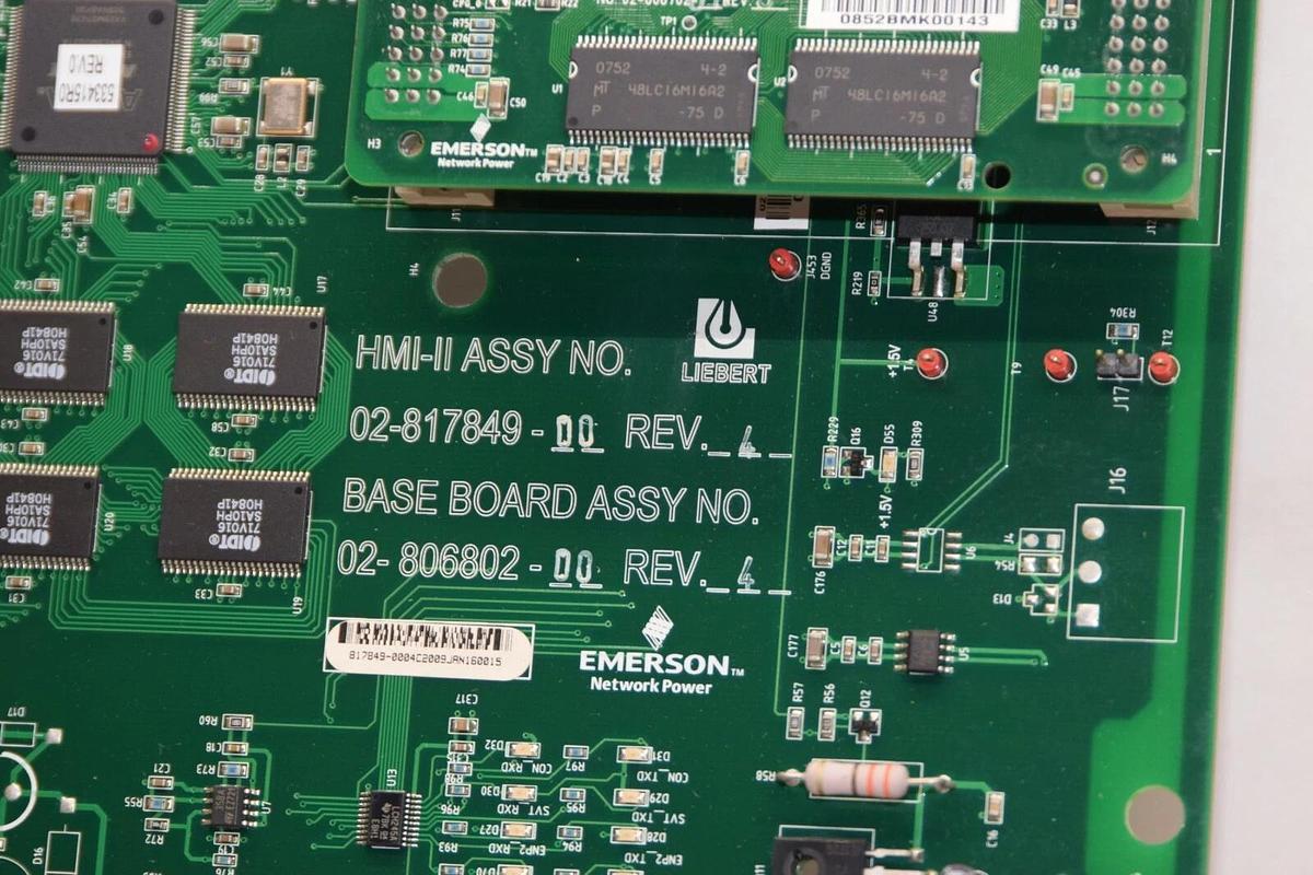 Used EMERSON / LIEBERT 02-817849-00 Rev 4 02-806802-00 Rev 4 HMI-II Assy Board