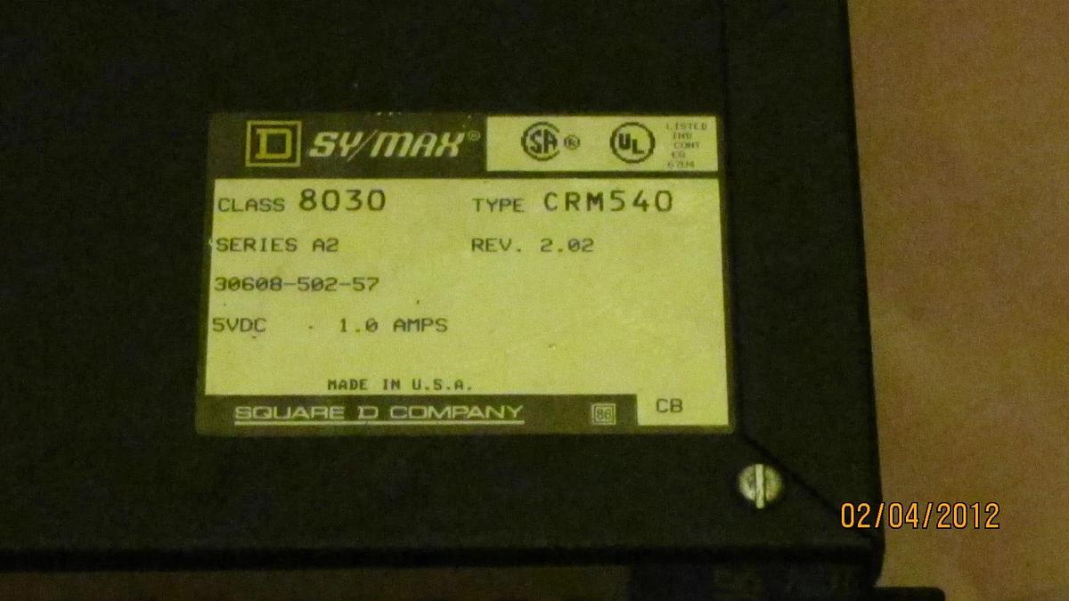 Used SQUARE D SYMAX NETWORK INTERFACE 8030 CRM540 8030CRM540 A2 2.02